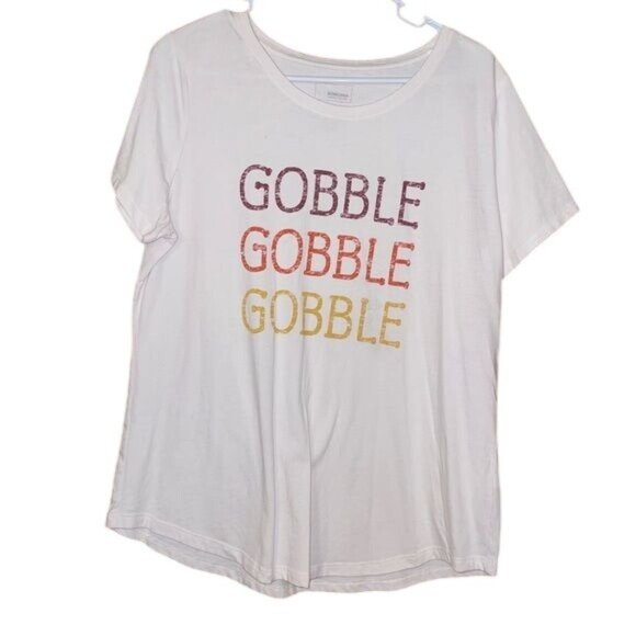 Sonoma Goods For Life Womens Thanksgiving Gobble Graphic T-Shirt L - Picture 1 of 6